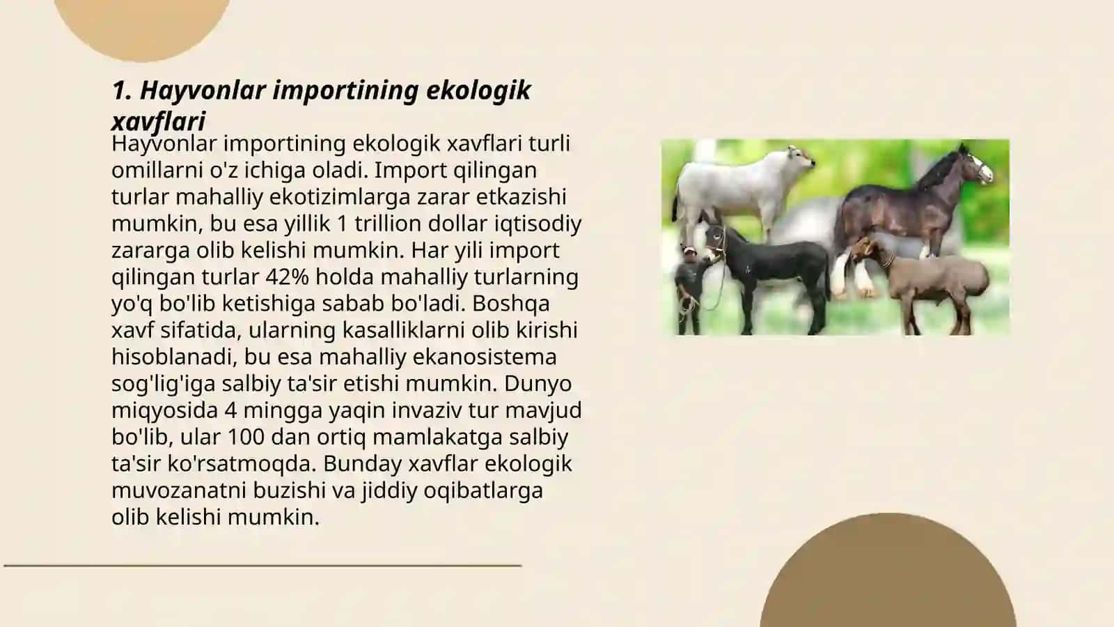 Hayvonlar importining ekologik xavflari 3