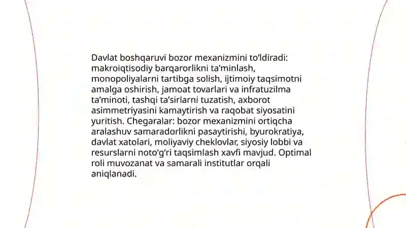 Bozor iqtisodiyotini tartibga solishda davlatning roli 3