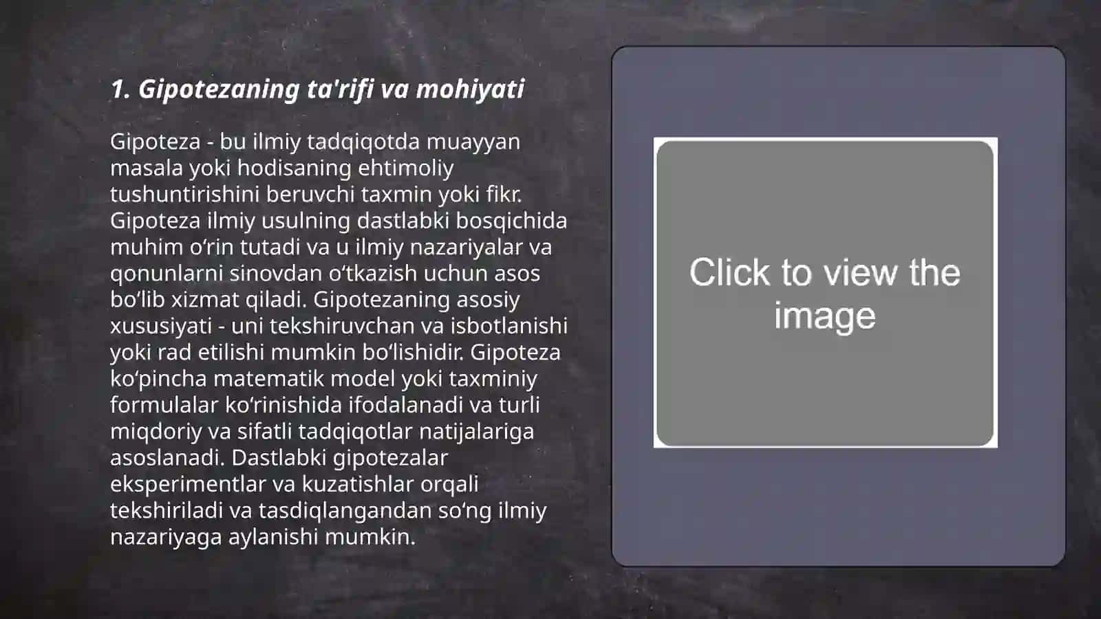 Gipotezalarni qoʻyish 3