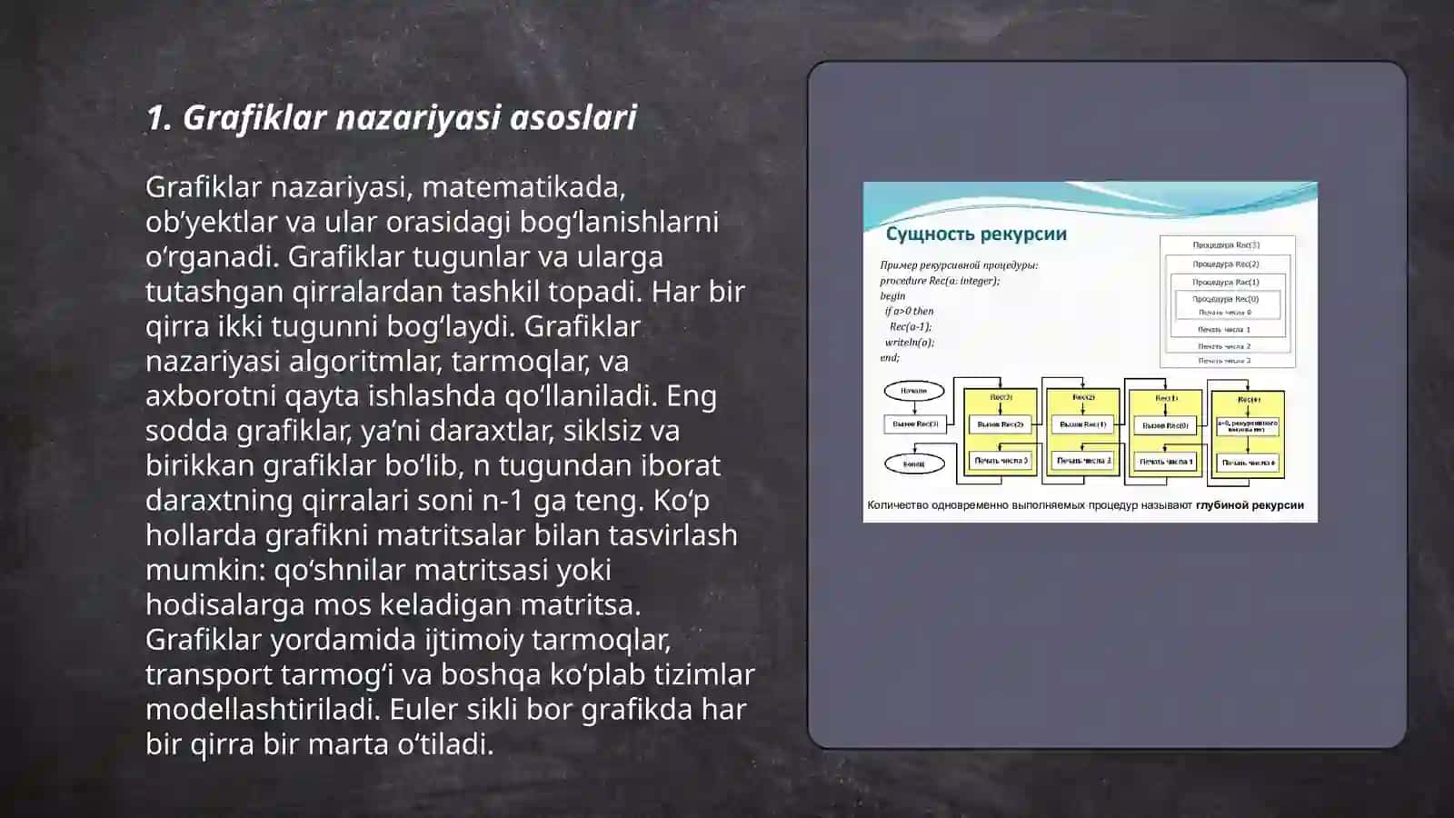 Grafiklar va rekursiv algoritmlar 3