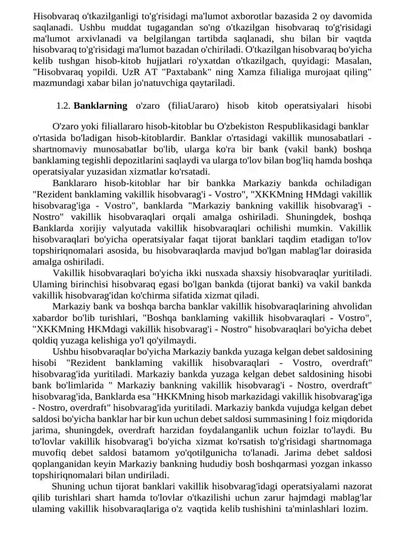 Banklarda hisob kitob operatsiyalari hisobi 3