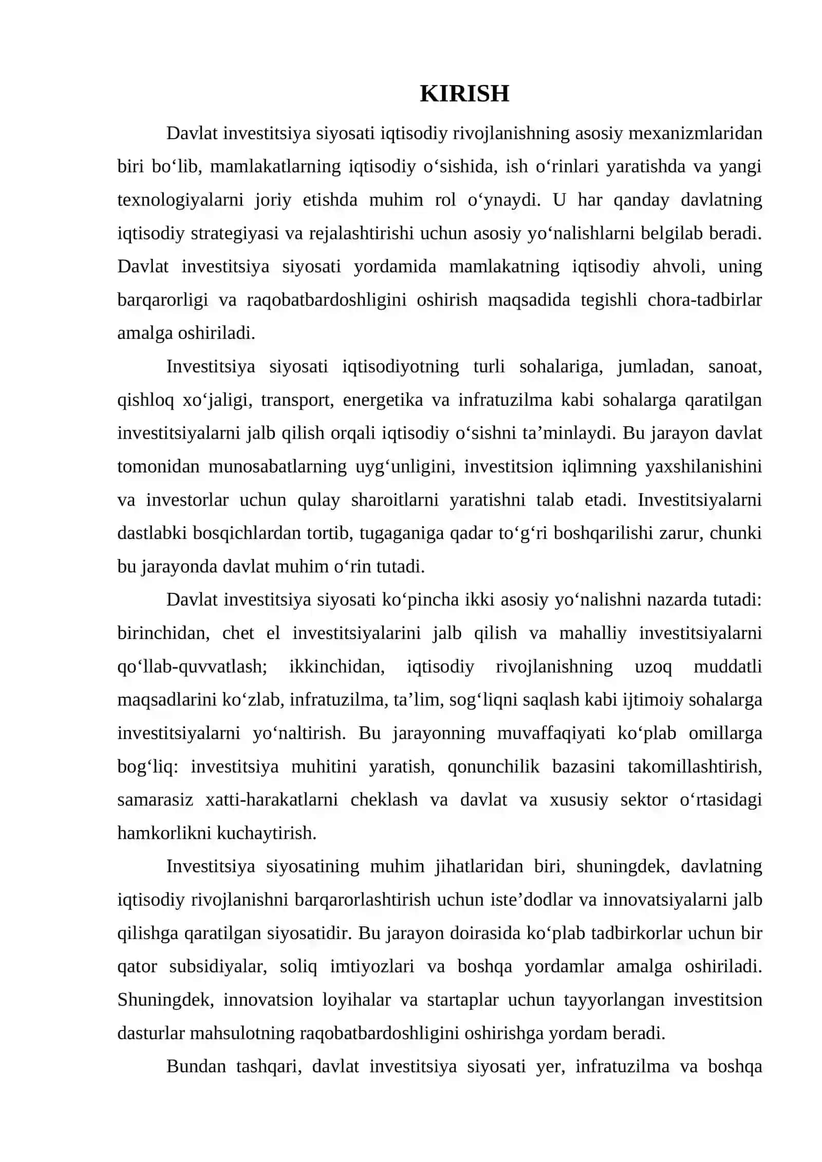 DAVLAT INVESTITSIYA SIYOSATINING ASOSIY YO'NALISHLARI 3