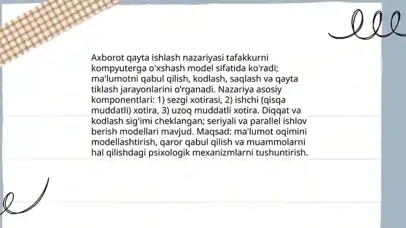 Tafakkur borasidagi psixologik nazariyalar 3