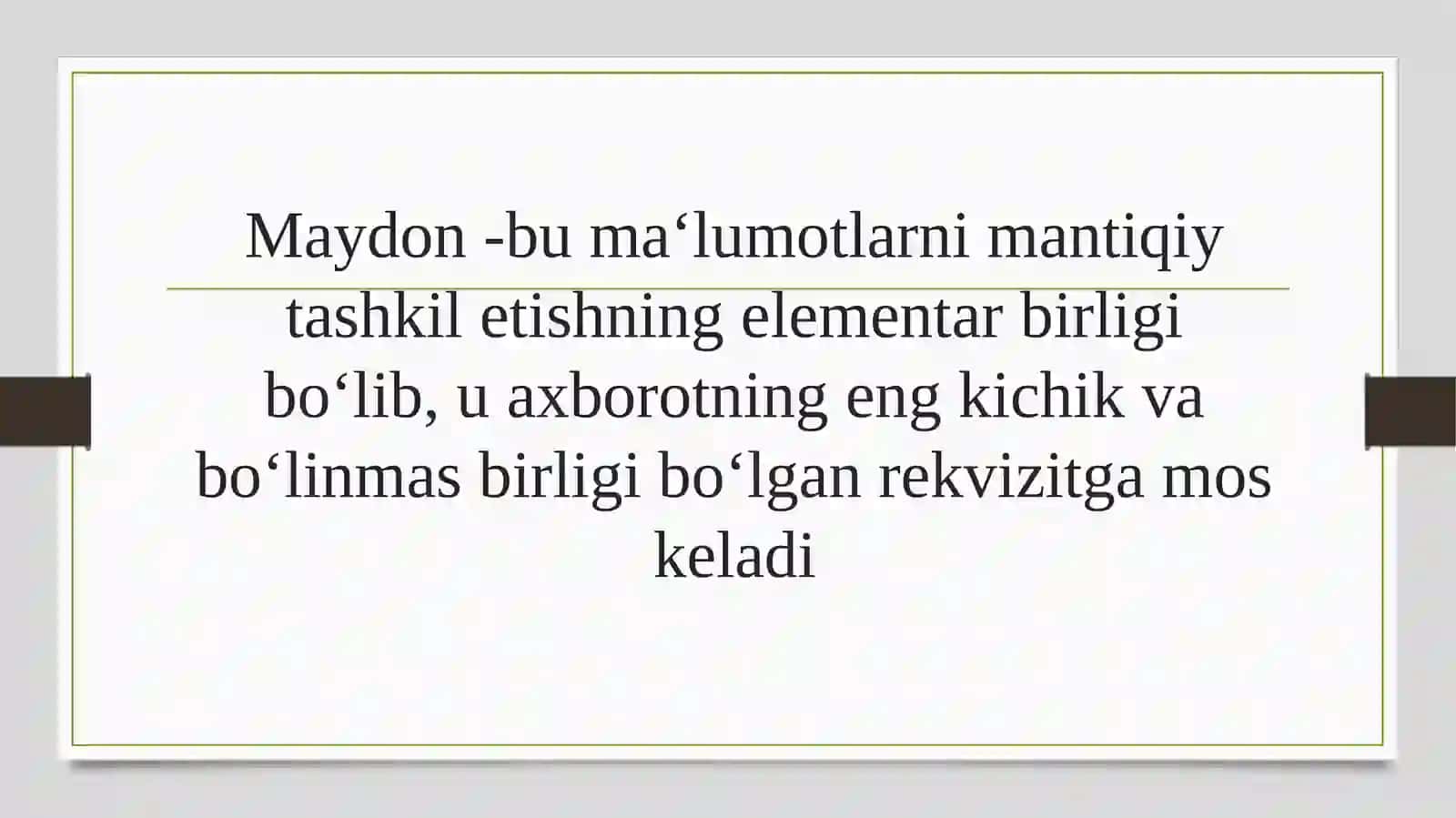 Ma’lumotlar Bazasiga Qayta Ishlov Berish 3