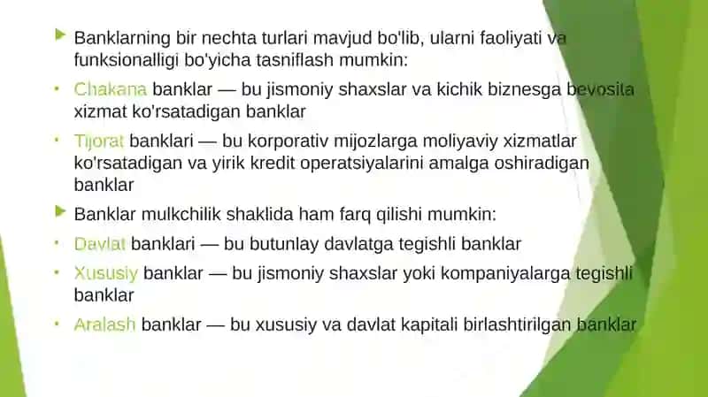 Bank tizimi.Pul kiridit siyosati 3