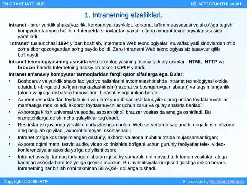 INTRANET ASOSLARI 3