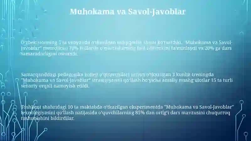 Muhokama va Savol-Javoblar metodikasi 3