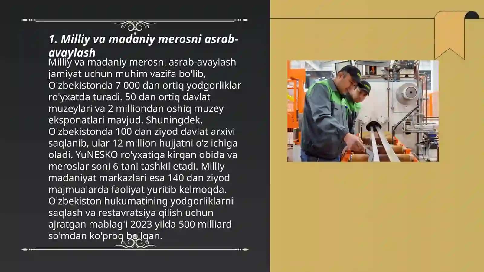 Milliy va madaniy merosni asrab-avaylash 3