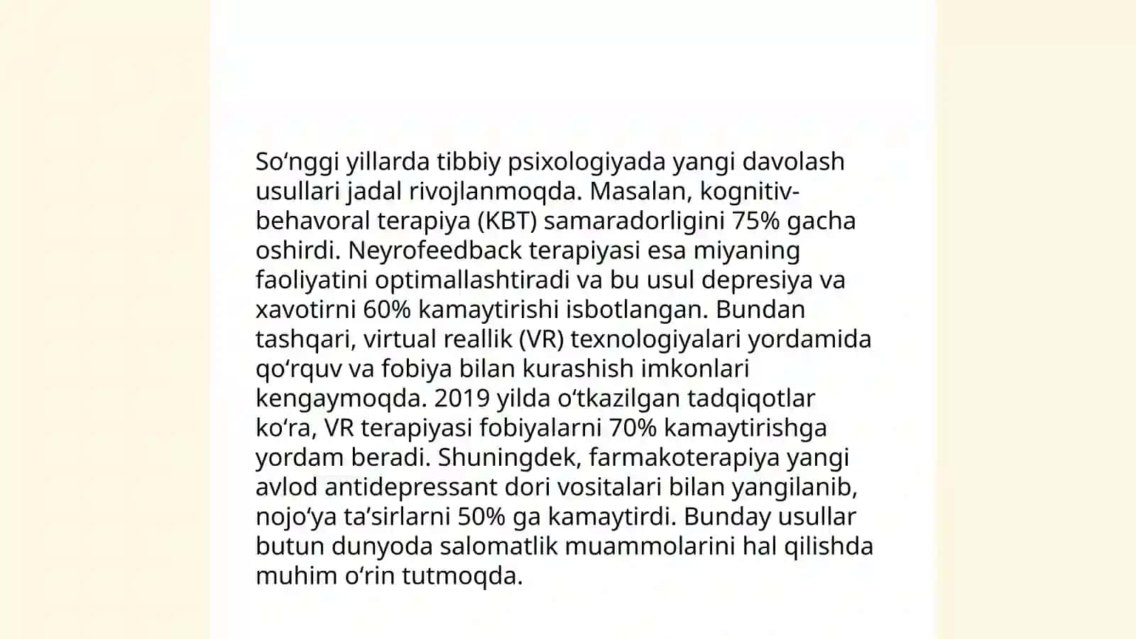Tibbiy psixologiya fanidagi bugungi kun yangiliklari 3