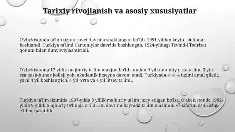 O'zbekiston va Turkiya ta'lim tizimining qiyosiy tahlili 3