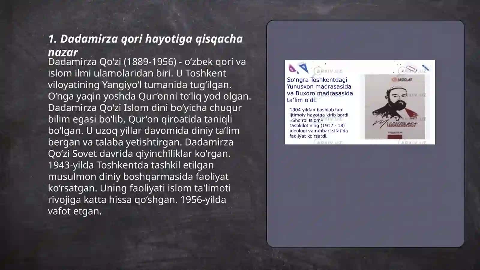 Dadamirza qori hayoti va ijodi 3