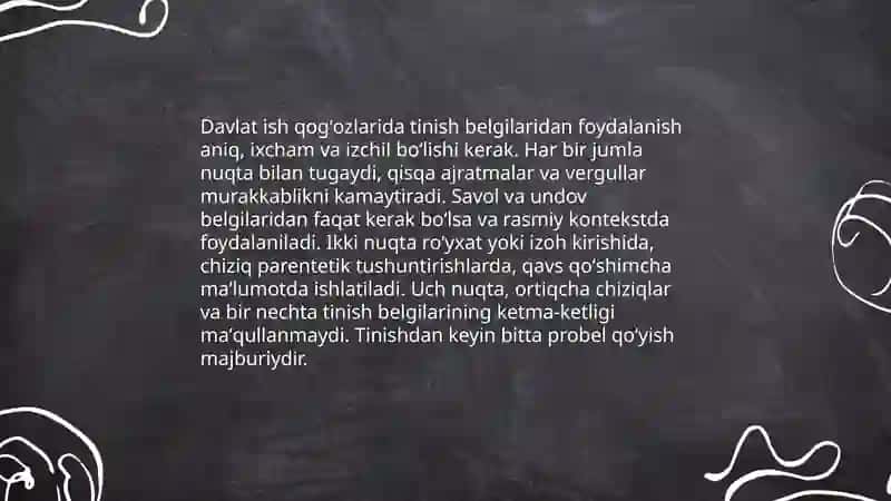 Davlat ish qogʻozlarida tinish belgilarining ishlatilishi 3