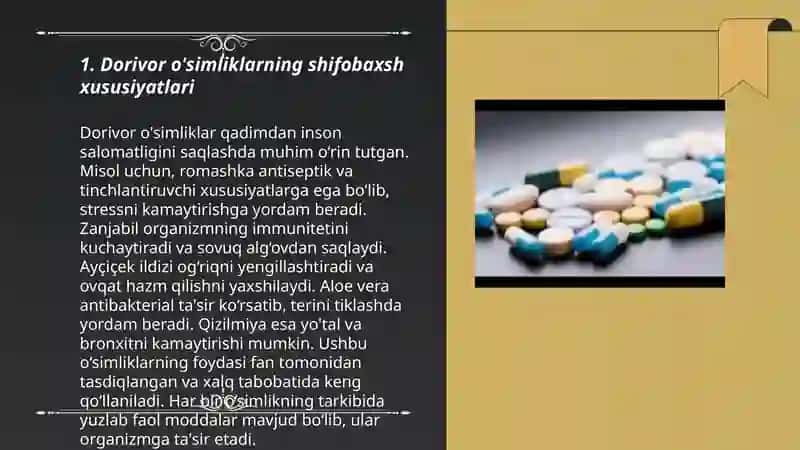 Dorivor o'simliklar ahamiyati 3