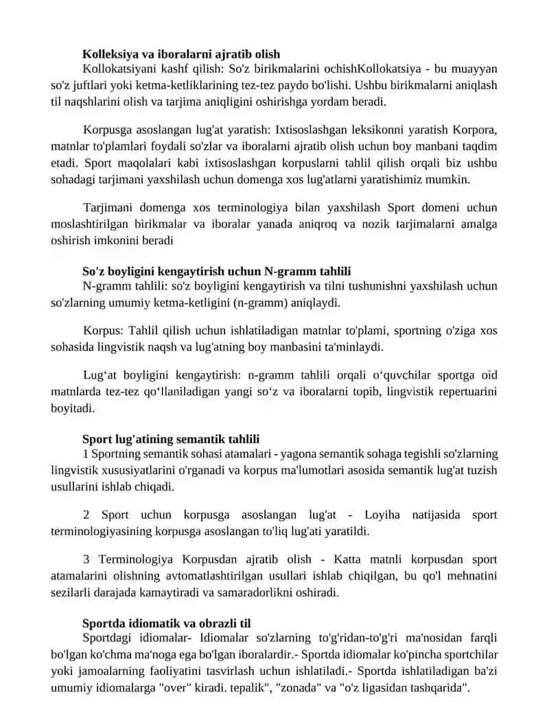 Korpusga Asoslangan LugʻAt Yaratish (Sport Sohasida) 3