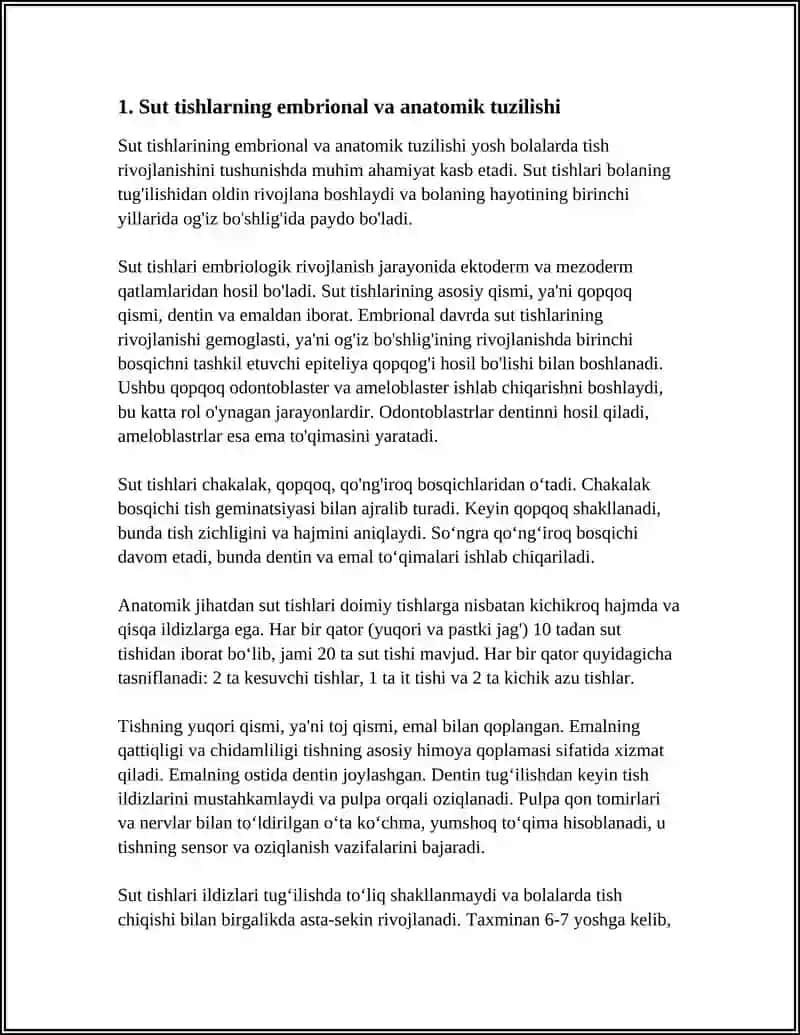 Sut Tishlarining Rivojlanishi 3