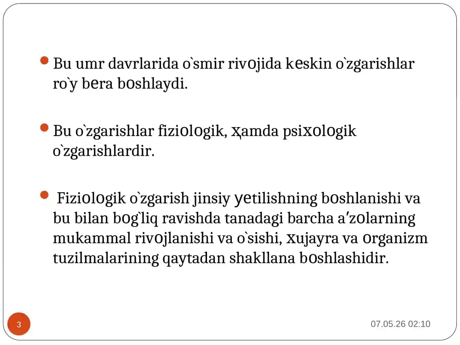 O’smirlik davrida psixik rivojlanish 3