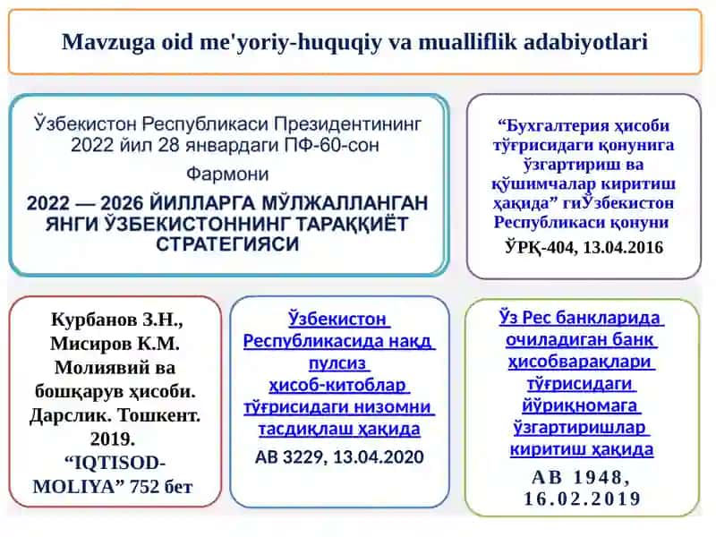 ПУЛ МАБЛАҒЛАРИ ҲИСОБИ 3