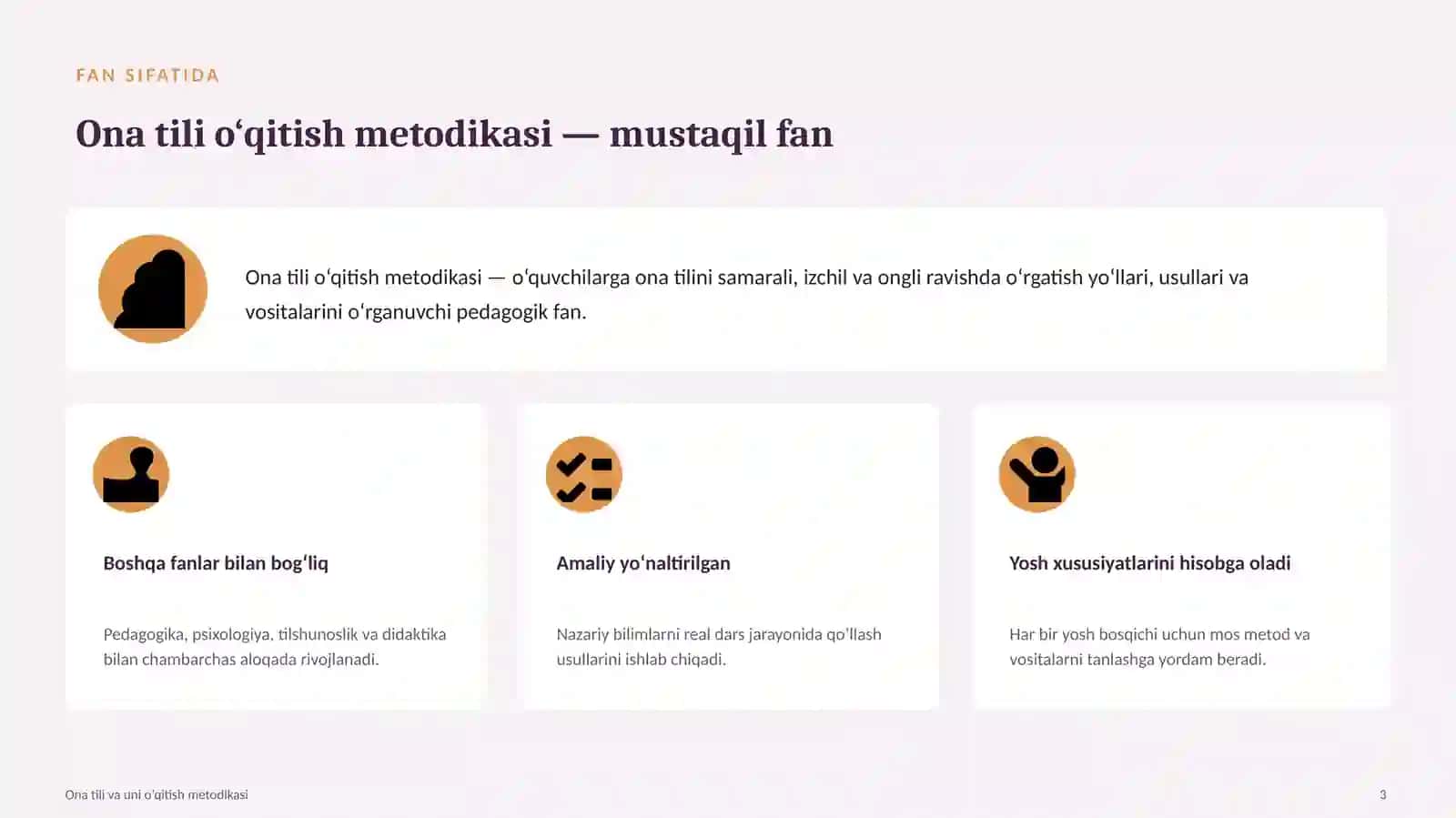 TIL TA’LIMI METODIKASI. ona tili va uni oʻqitish metodikasi 3