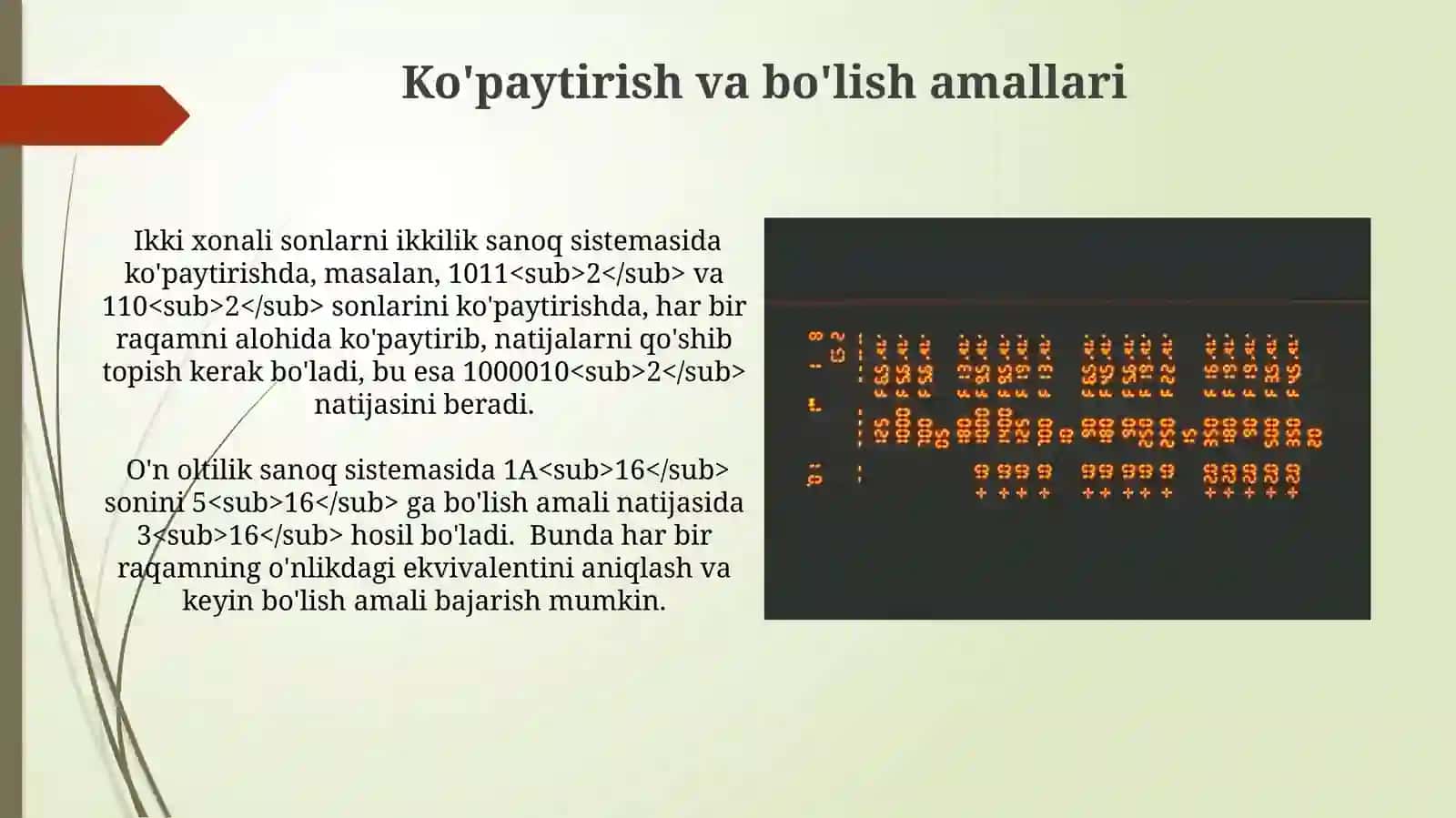 Ko'paytirish va bo'lish amallari 3