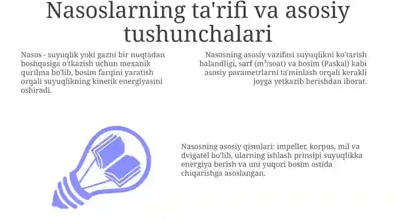 Nasoslar vazifasi va ularning turlari 3