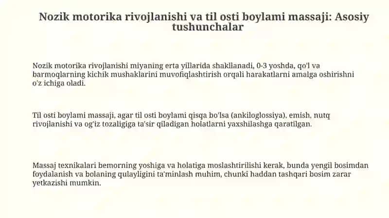 Nozik harakatlarni rivojlantirish masaj 3