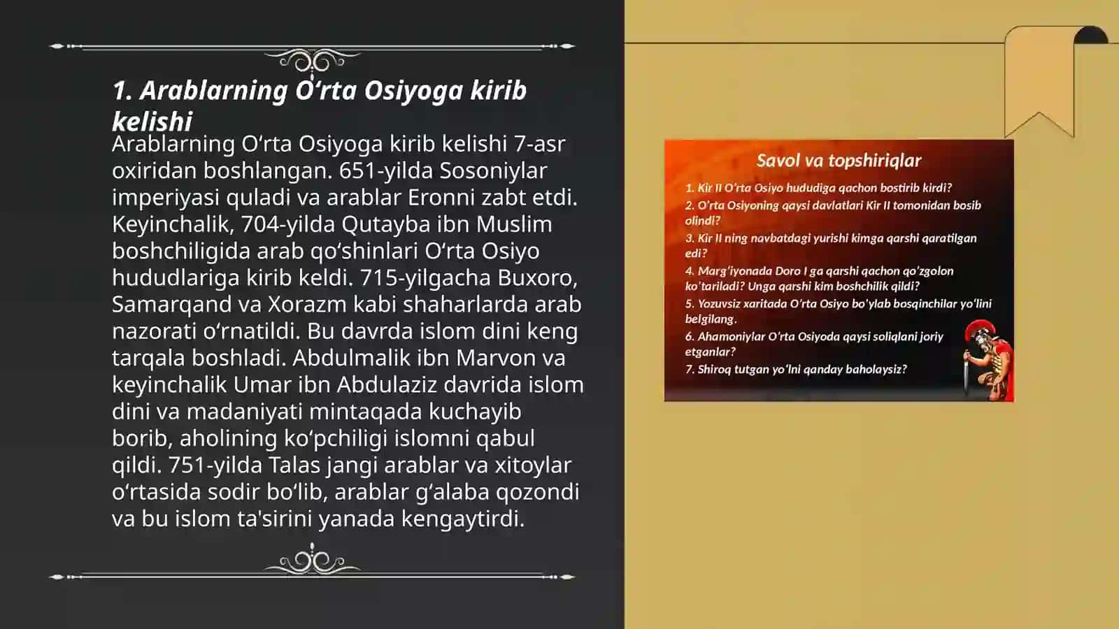Arablarning Oʻrta Osiyoga kirib kelishi 3