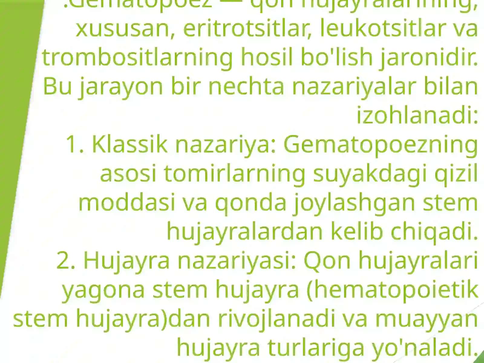 Gematopoez nazariyasi 3