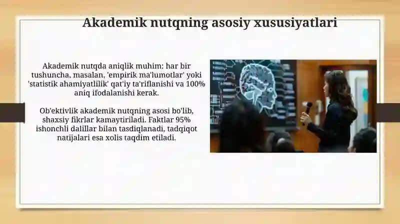 Akademik nutq va ilmiy uslubning xususiyatlari 3