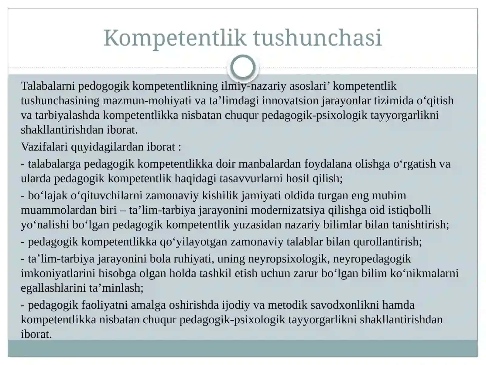 Pedagog kasbiy kompetentligining tuzilishi va mazmuni 3