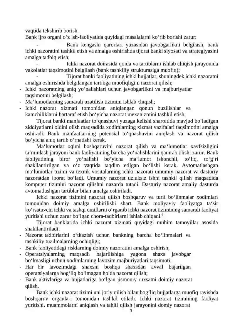 BANK ICHKI NAZORATI 3