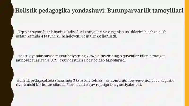 Holistik pedagogik jarayonning tamoyillari 3