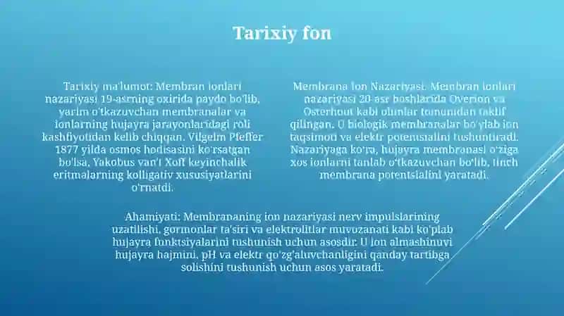 Membrana Ion Nazariyasi 3