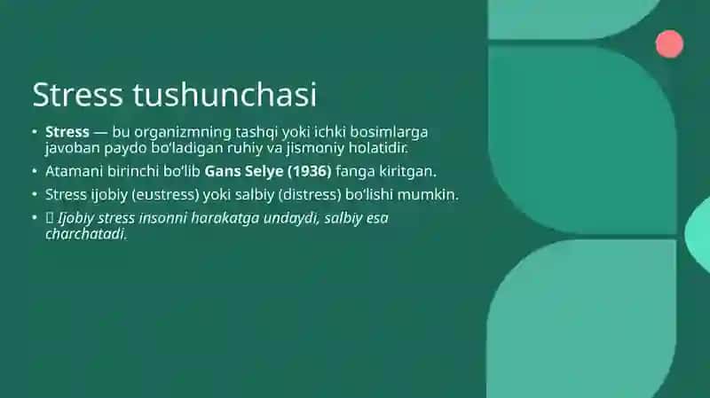 SHAXSLARDA STRESS 3