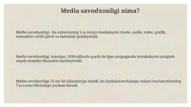 Media savodxonligi 3