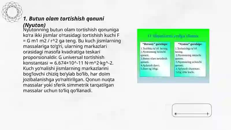 Butun olam tortishish qonuni 3