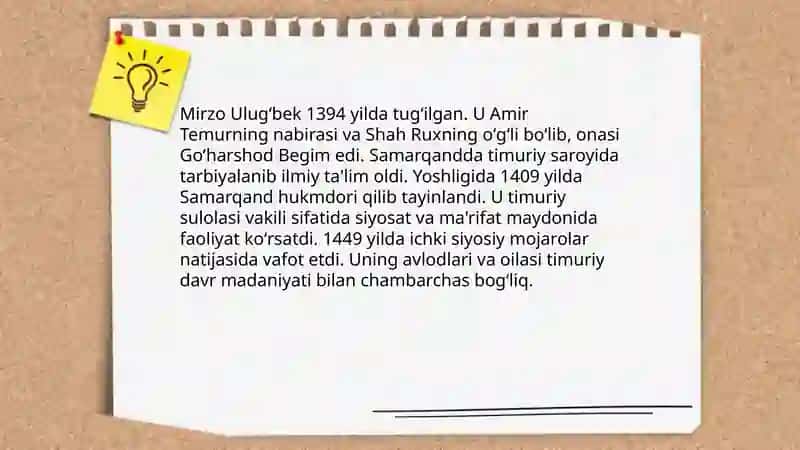 Mirzo Ulug‘bekning Hayoti va Siyosiy Faoliyati 3
