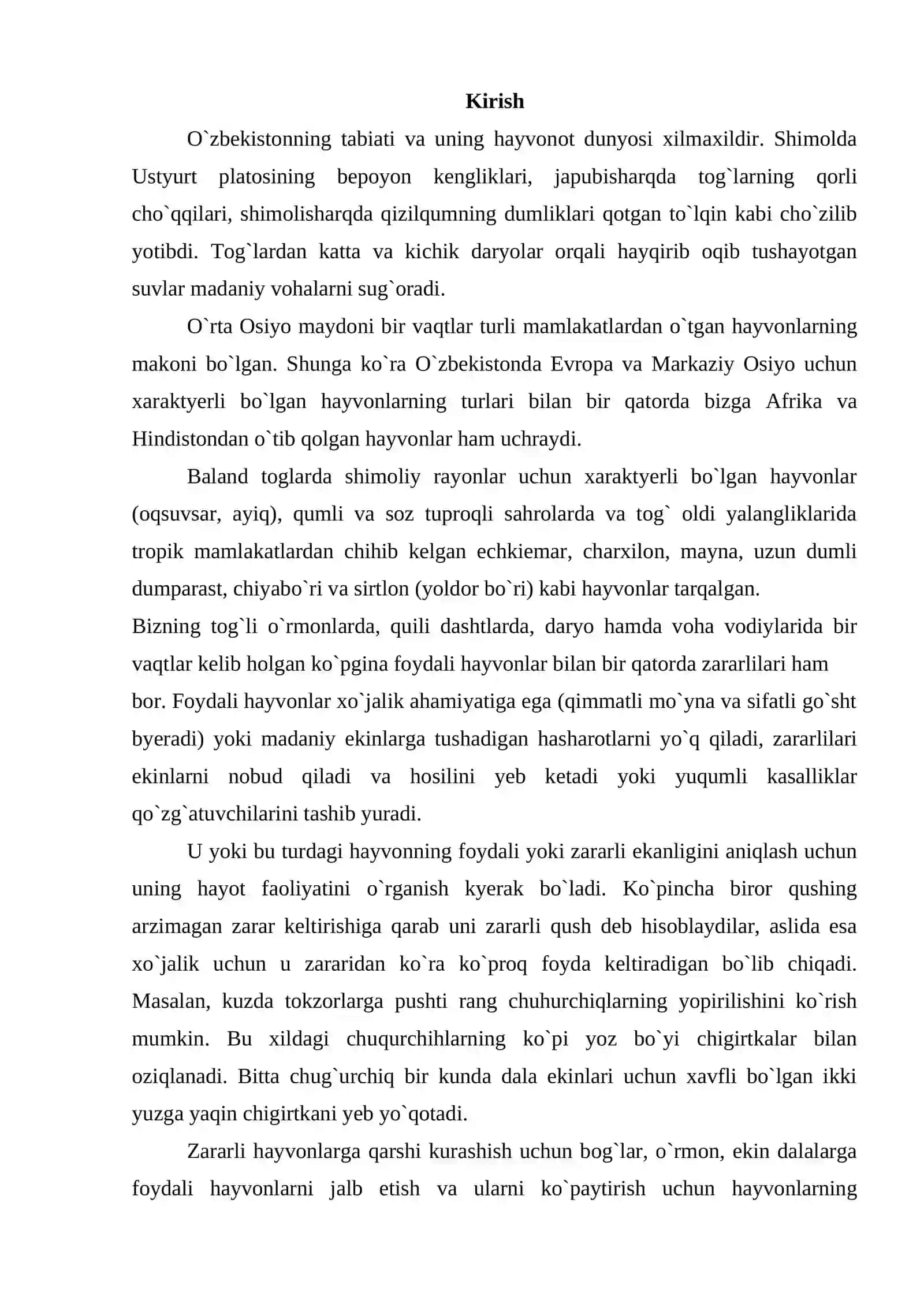 Sutemizuvchi hayvonlar ekologiyasi va ularning geografik tarqalishi 3
