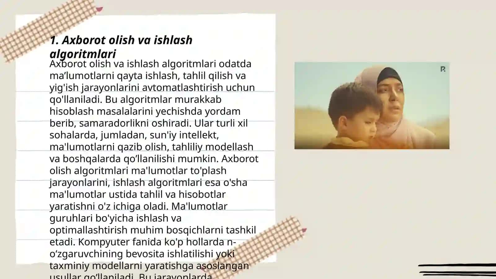 Axborot olish va ishlash algoritmlari 3