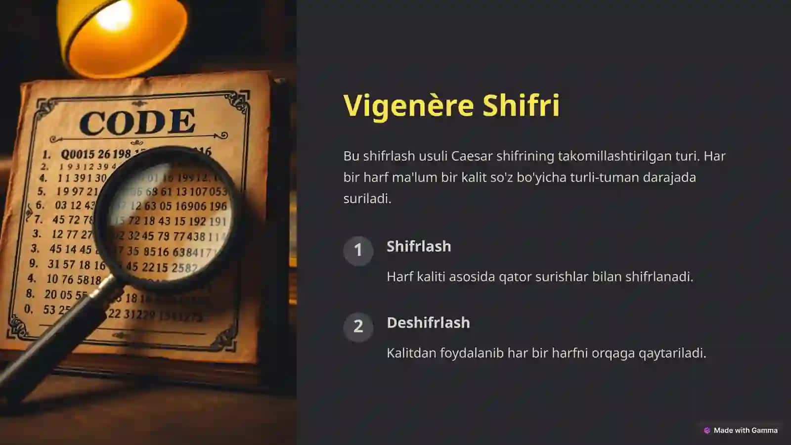 Klassik Shifrlash Algoritmlari 3