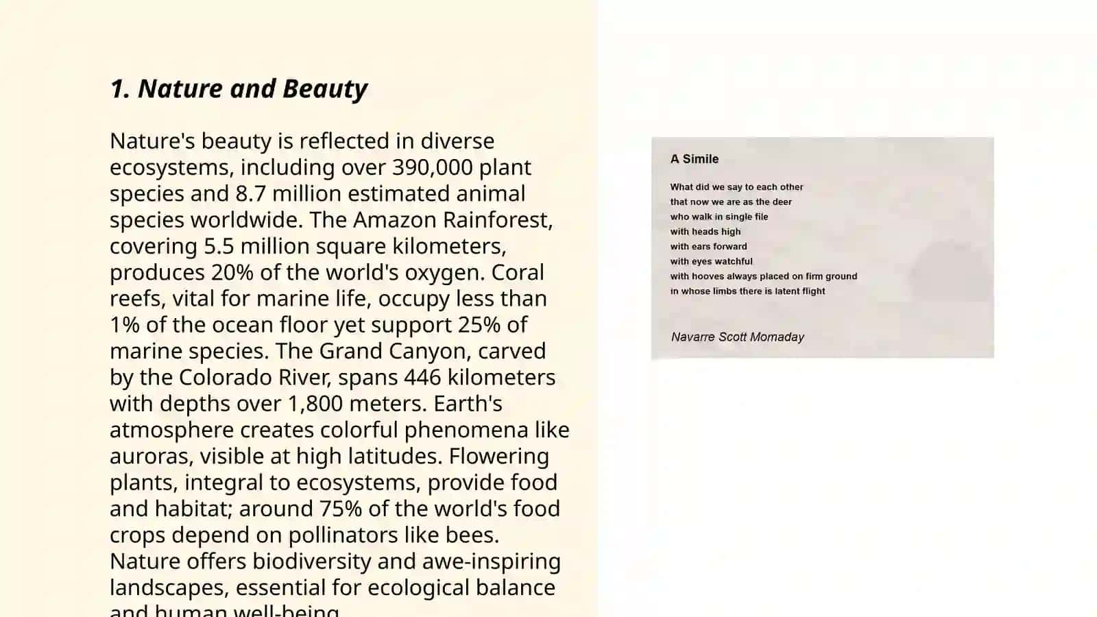 Nature and Beauty in Poems 3