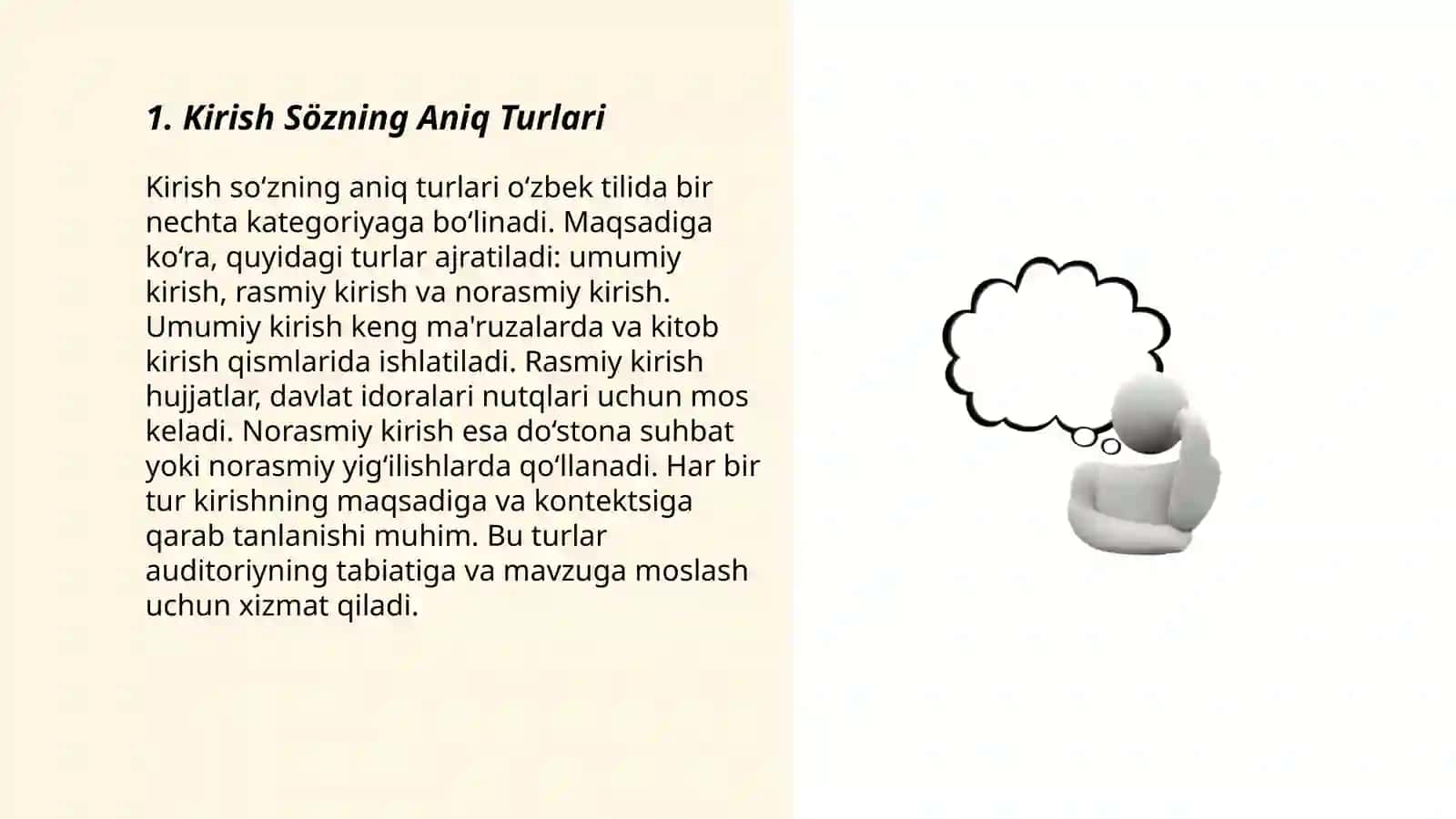 Kirish Sözning Aniq Turlari 3