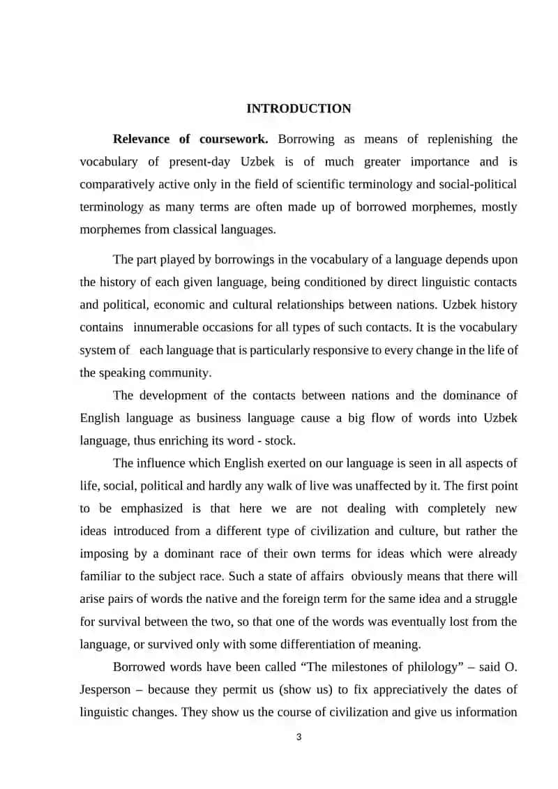 The relation of borrowed and native words 3