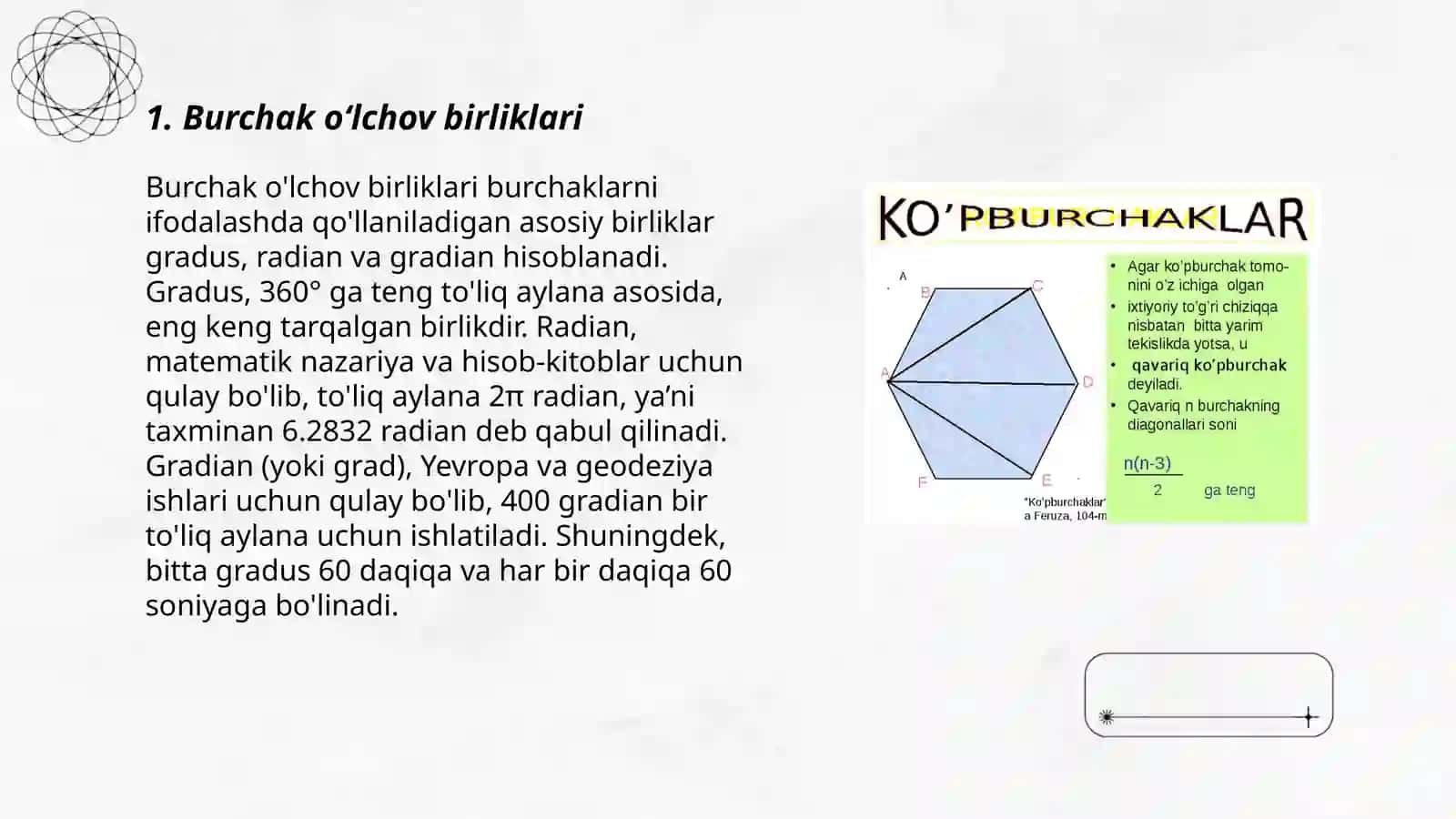 Burchak oʻlchov birliklari 3