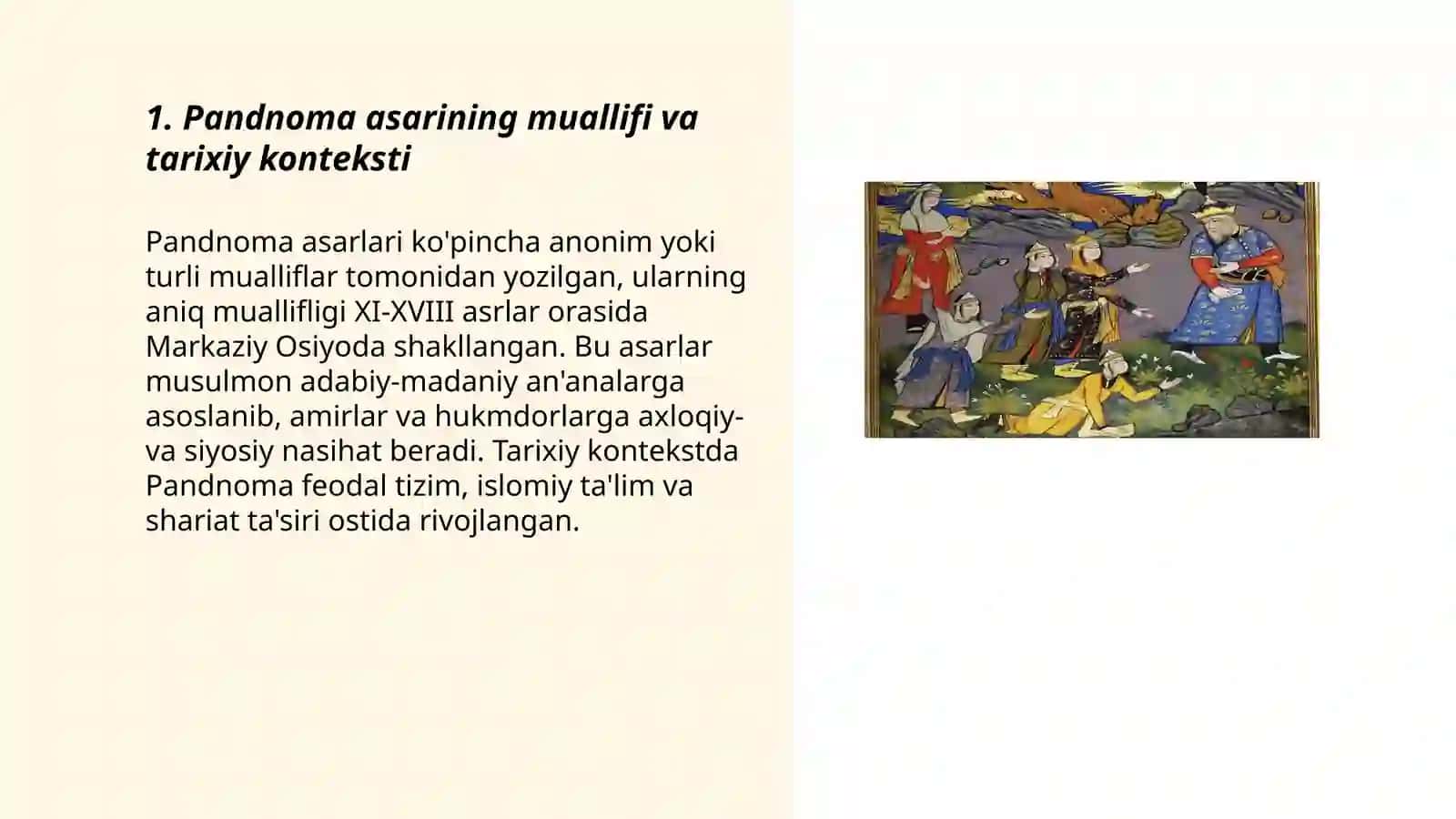Pandnoma asari haqida 3