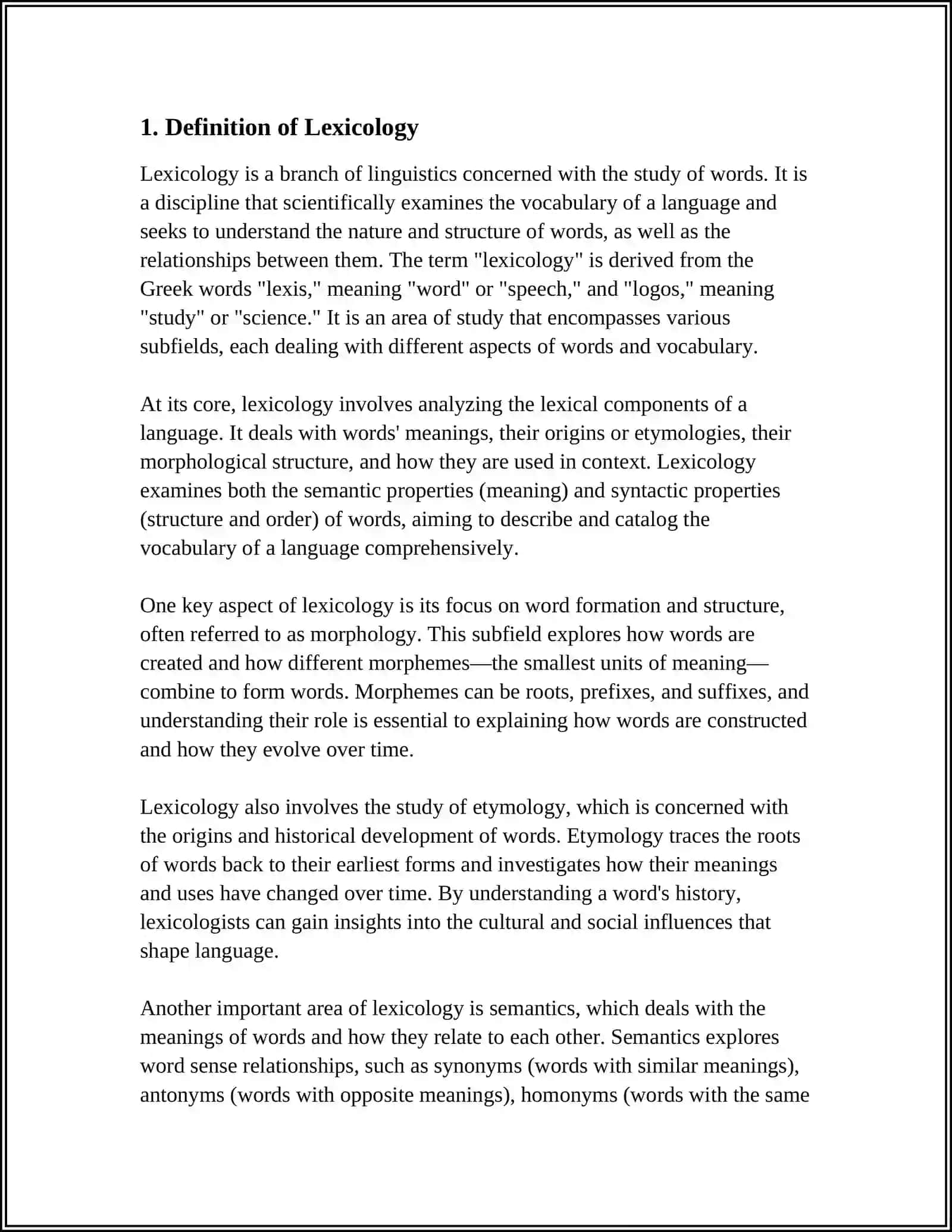 Referat: "The Object of Lexicology. Semasiology and Semantic Structure of the Word" 3