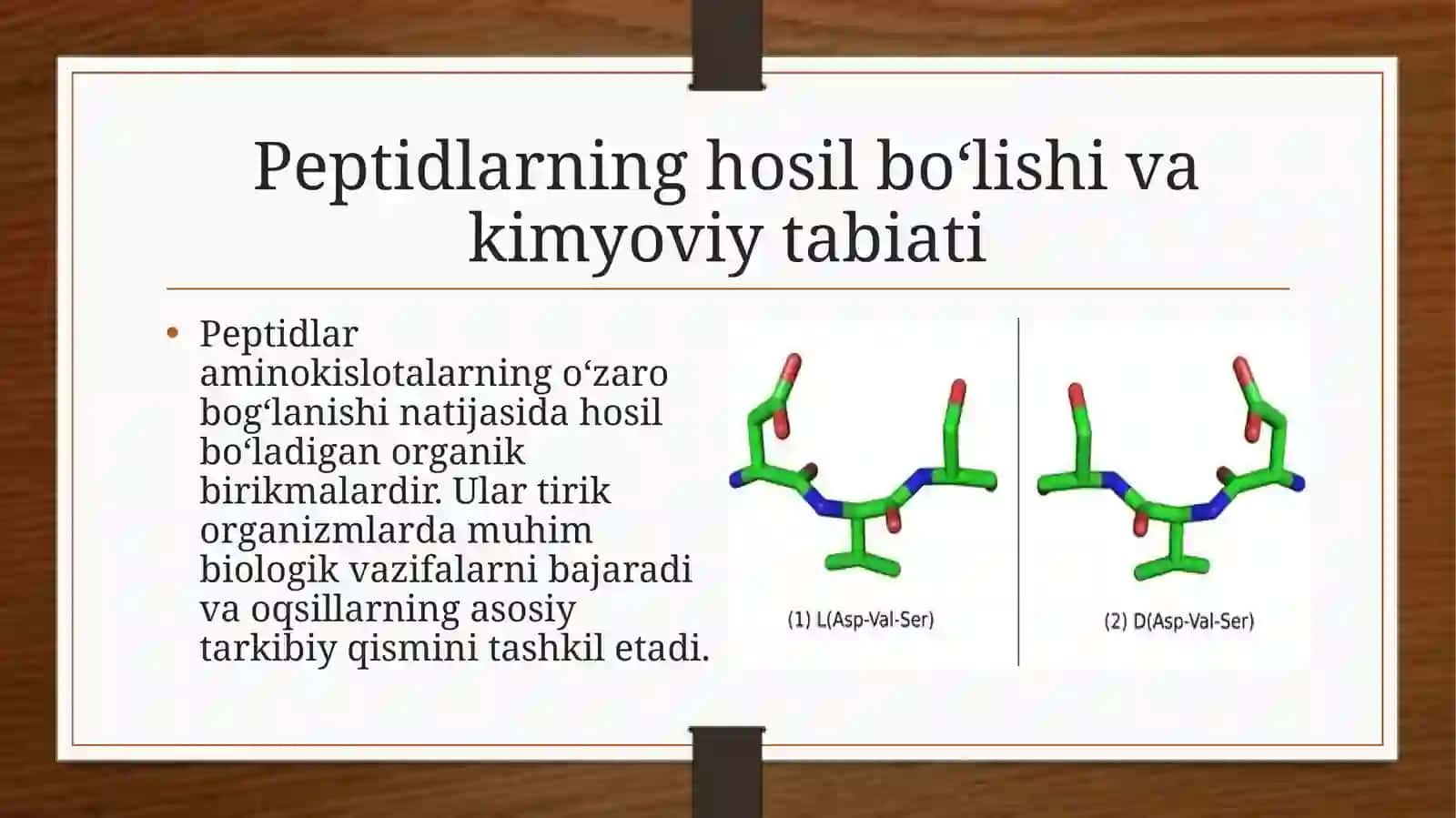 Peptidlarning hosil bo‘lishi va kimyoviy tabiati 3