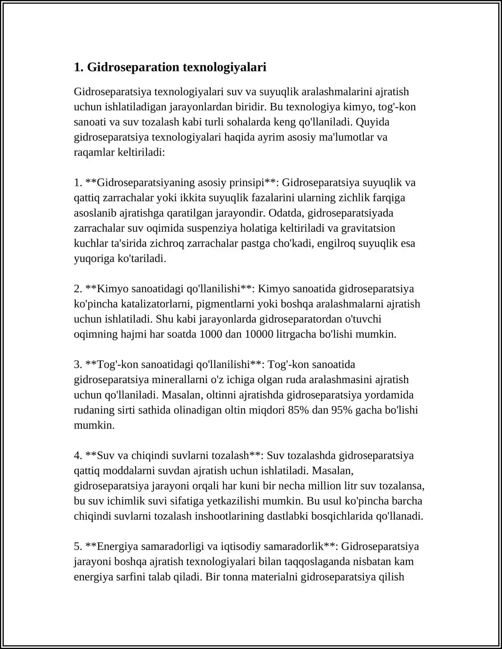 Gidroseparation texnologiyalari 3