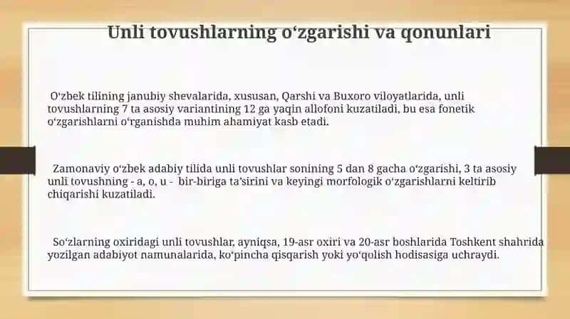 Zamonaviy oʻzbek adabiy tili vokalizmi 3
