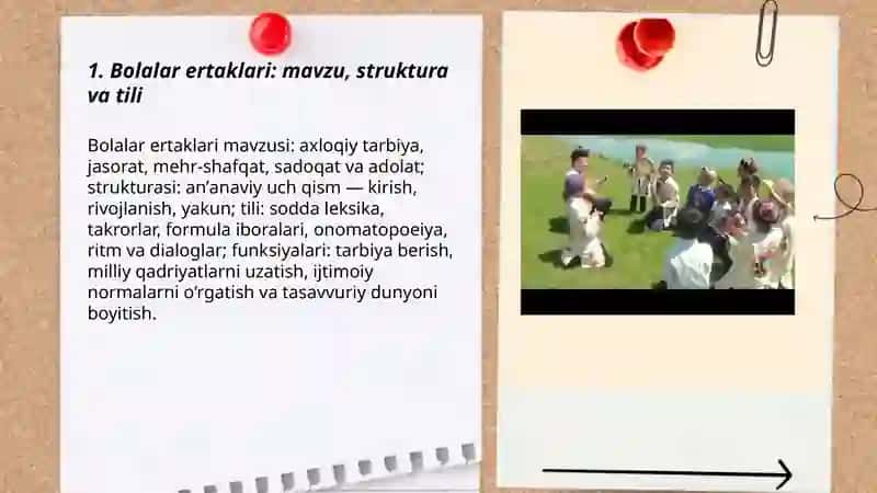 Bolalar ertaklari: mavzu, struktura va tili 3