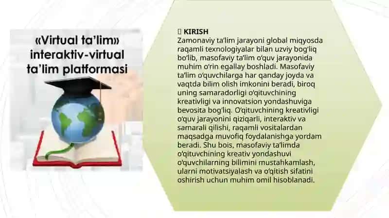 “Masofaviy ta’limda o‘qituvchining kreativligi” 3